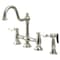 Kingston Brass KS3798PLBS Restoration Bridge Kitchen Faucet W/ Brass Sprayer, Nickel KS3798PLBS - alternate 1